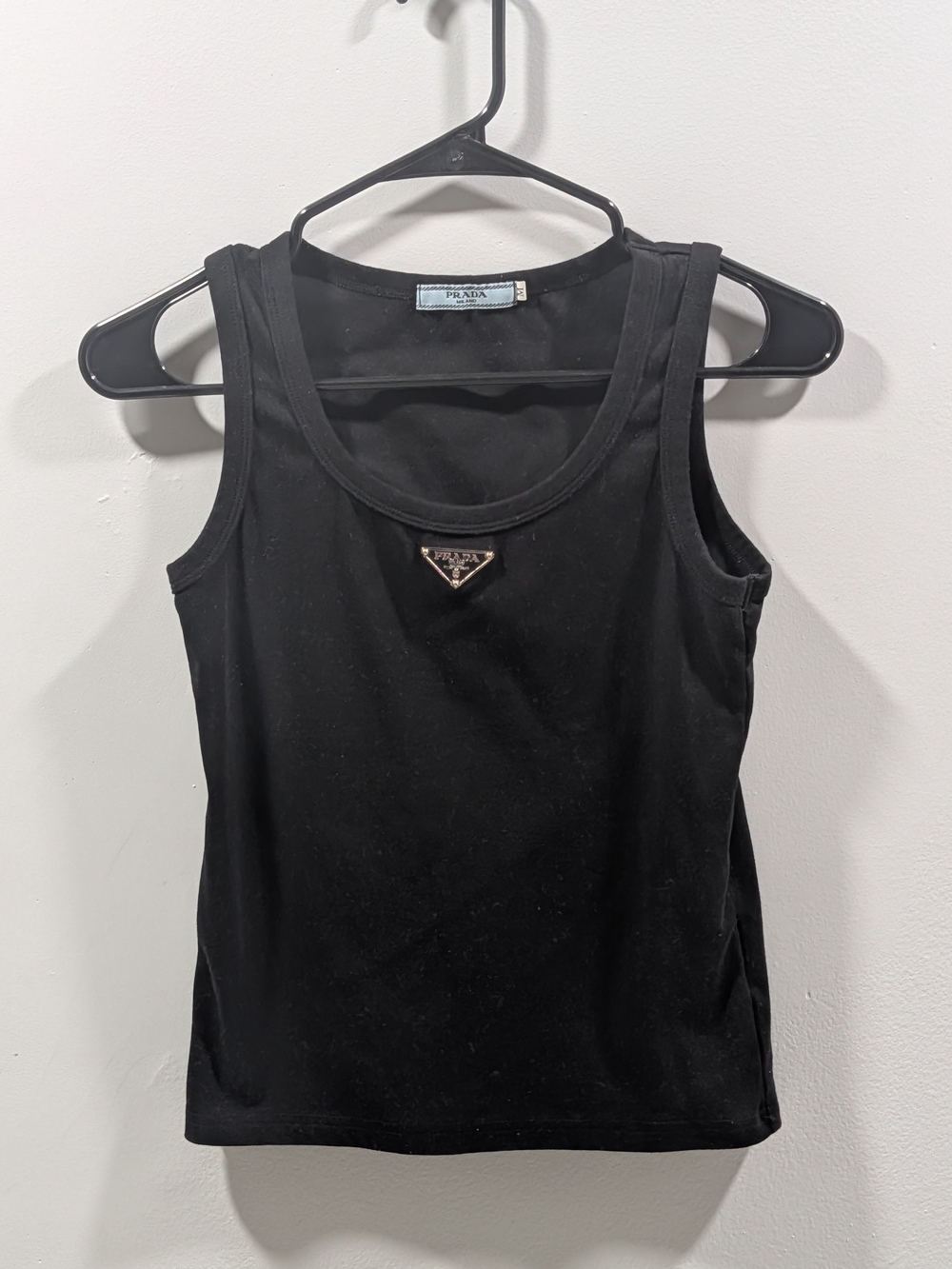 Prada Black Triangle Logo Tank